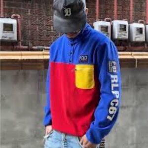 Polo Ralph Lauren Hi Tech Fleece Pullover – Colorblock – Size M